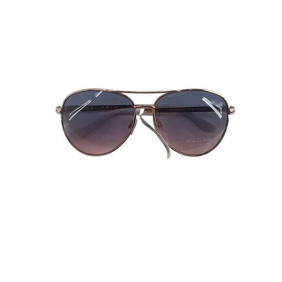 Tahari Womens TH752 Rose Gold UV Protection Authentic Aviator Sunglasses NWT - Picture 8 of 8